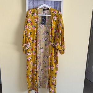 Floral Yellow Kimono Cardigan